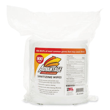 2XL Gym Wipes Advantage, 6 X 8, White, Unscented, 900-roll, 4 Rolls-ct freeshipping - TVN Wholesale